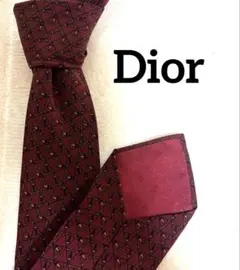 【美品】Dior ネクタイ ワインレッド