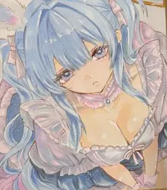 【原画色紙】兎ちゃん⋆⭒˚.⋆手描き アナログイラスト