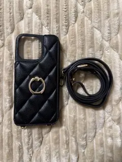 JUSTRAL キルティング iPhone15promax ケース 黒