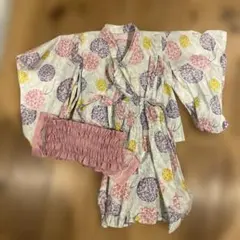 浴衣 90 女の子　リボンのゴム帯