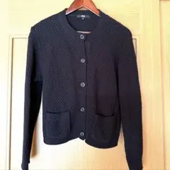 極美品 ユニクロ ニットカーディガン 黒 L ジャケット