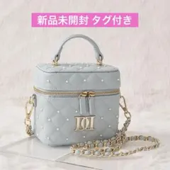 Darich キルティングパールスクエアミニバッグ ゴールドパーツ サックス