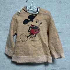 デニムダンガリー ミッキー コラボ トレーナー フード プルオーバー