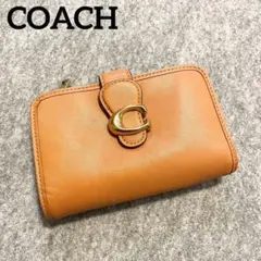 極美品✨　COACH タビー　ミディアムウォレット　レザー　フェイデッドオレンジ