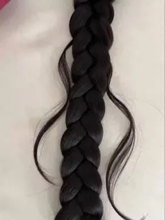 三つ編みヘアピース ブラック クリップ式付け毛
