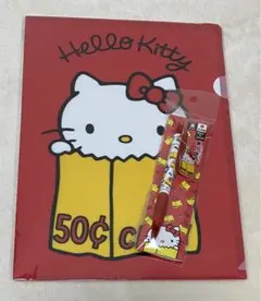 サンリオハローキティ展　50周年　 クリアファイル＆ボールペン＋1