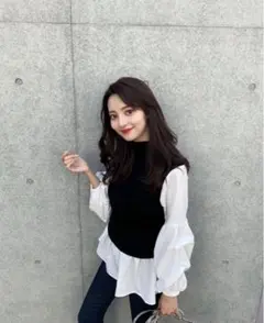 [新品未使用]&.nostalgiaニットブラウス