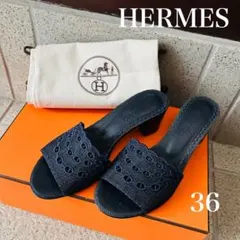 【正規品】HERMES エルメス　サンダル　ミュール　デニム　グラディス　36のサムネイル