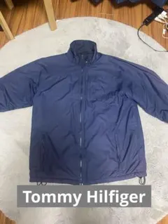 TOMMY HILFIGER ネイビー 中フリースダウンジャケット Lサイズ