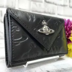 極美品/超希少✨ヴィヴィアンウエストウッド　3つ折り財布　オーブ型押し　黒
