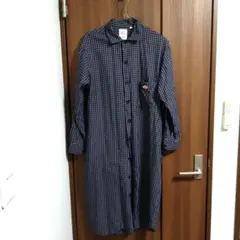 ダントン シャツワンピース チェック ネイビー