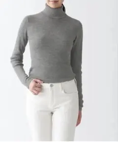 リブタートルネック ニット