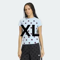 adidas 水玉 ドット Tシャツ L ホワイト 新品 - メルカリ