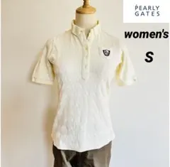 パーリーゲイツ　レディース　ゴルフウェア　ポロシャツ　半袖　刺繍ロゴ　S 日本製