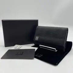 dunhill ブラックレザー キーリング