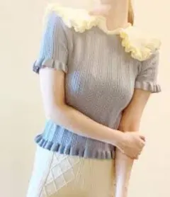 超美品 ZARA コントラスト ニット トップス S