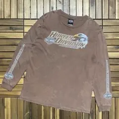 00s USA製 ハーレーダビッドソン クルーネック 長袖 Tシャツ ロンT