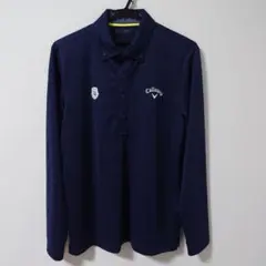 Callaway ネイビー 長袖ポロシャツ L