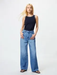 ユニクロ　UNIQLO ワイドストレートジーンズ　24インチ
