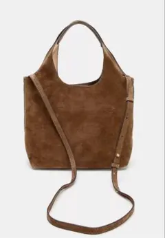 【美品】ZARA レザーミニトートバッグ　ブラウン