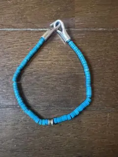 天然石　ターコイズ　シルバー925 アンクレット　ハンドメイド　一点物