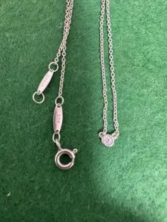 ダイアモンド0.07ct Tiffany バイザヤードネックレスシルバー925
