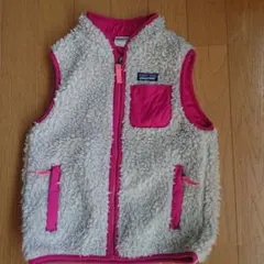 Patagonia フリース ベスト クリーム色/ピンク