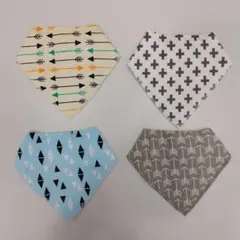 【新品未使用】バンダナ風スタイ・よだれかけ 4枚セット