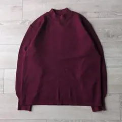 90s vintage ダメージ ハイネック ニット ボルドー 일본제