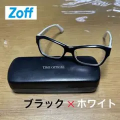 【人気】Zoff ゾフ メガネフレーム 黒×白 ツートン 早い者勝ち！