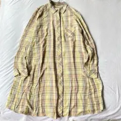 【インザグルーヴ】シャツワンピース チュニック フルボタン Aライン 綿混 F