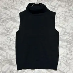 RAYCASSIN ノースリーブタートルネックニットトップス ブラック FREE