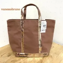 【新品】ヴァネッサブリューノ スパンコール トートバッグ M ピンクブラウンのサムネイル