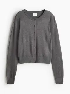H&M ファイン　ニット　カーディガン　グレー　0579541