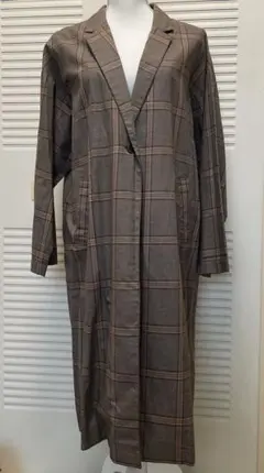 チェック柄 ロングコート