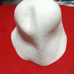 ウール100% ホワイトフェルトハットレディース新品