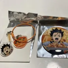 ハイキュー 大戸屋 缶バッジ&おたまお味噌汁アクリルチャーム 西谷夕