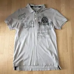 291295-HOMME グレー ポロシャツ M スタイリッシュ　個性的のサムネイル