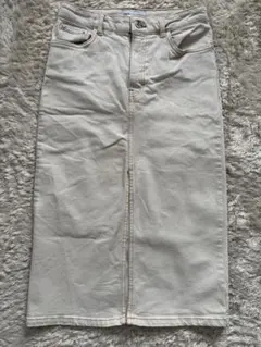 ZARA ホワイトデニムタイトスカート XS