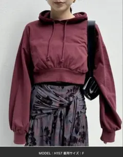 Ameri BACK CONSCIOUS SWEAT TOP ボルドーのサムネイル