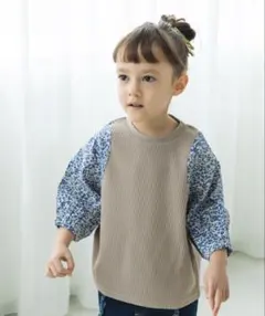 pairmanon 柄ボリューム袖 ワッフル七部袖Tシャツ 130サイズ