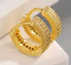 S*o様 18kgp ジルコニア ゴールド ピアス ヒップホップ チカーノ アバ