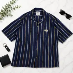 SMITH’S AMERICAN ワークシャツ 4L ネイビー マルチストライプのサムネイル