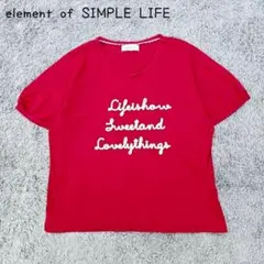 エレメントオブシンプルライフ　メッセージロゴTシャツ　ギャザーカフス　カジュアル