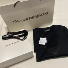 新品未使用EMPORIOARMANIロゴモチーフTシャツ黒ブラック父の日に