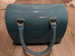FURLA 青 ハンドバッグ