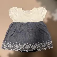 刺繍デザインロンパース 80サイズ