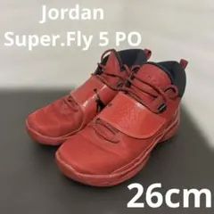 NIKE JORDAN スーパーフライ5スニーカー レッド メンズ 中古
