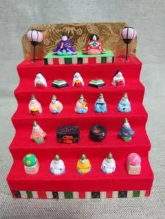 豪勝作　豆雛人形　壇飾り　お雛様　ミニチュア　雛飾り　ひな祭り