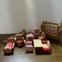 HELLO KITTY木製ミニチュア家具セット